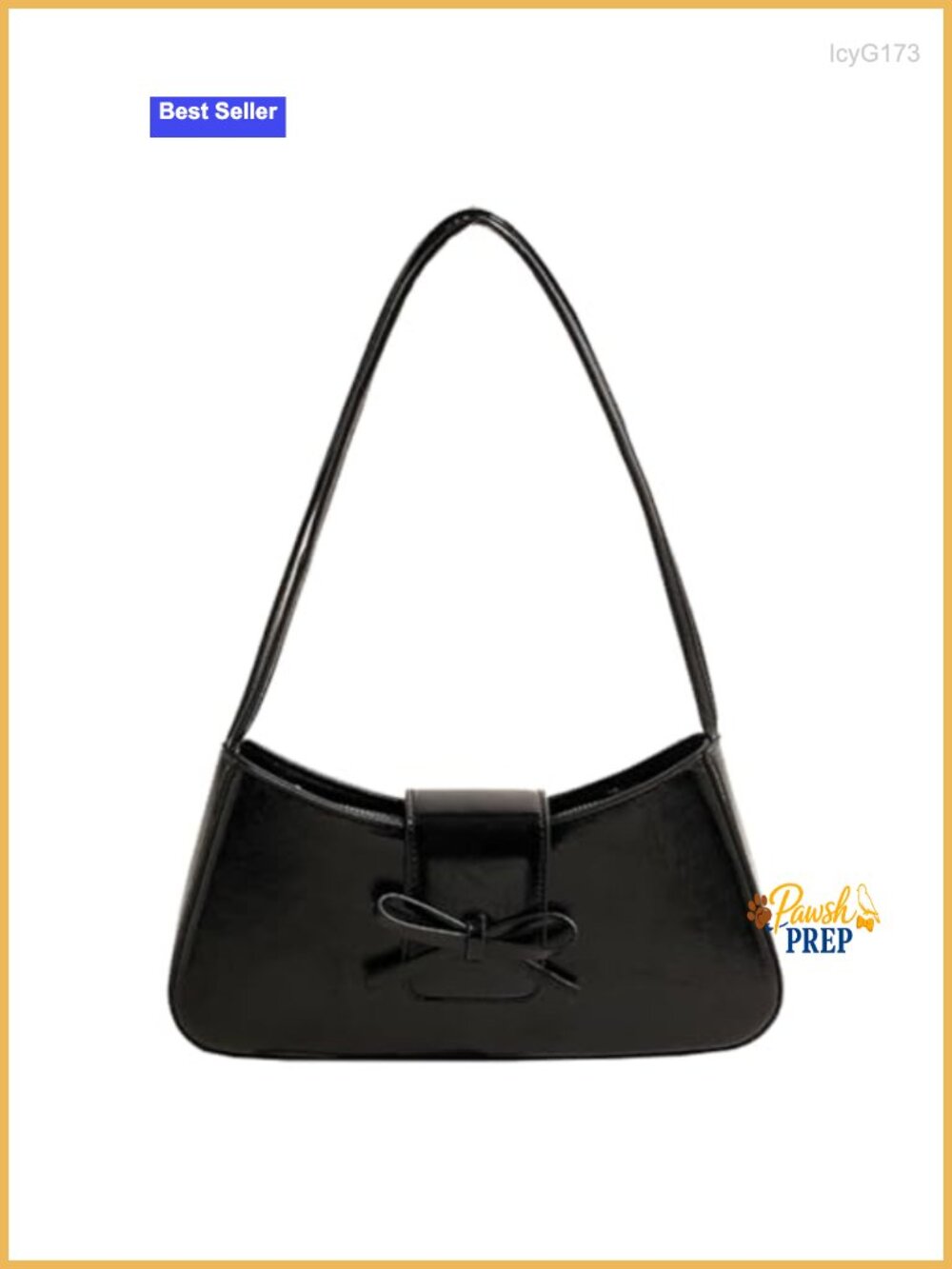 Trendy Patent Leather Hobo Shoulder Bag Y2K Cute Bow Purse Women's Clutch